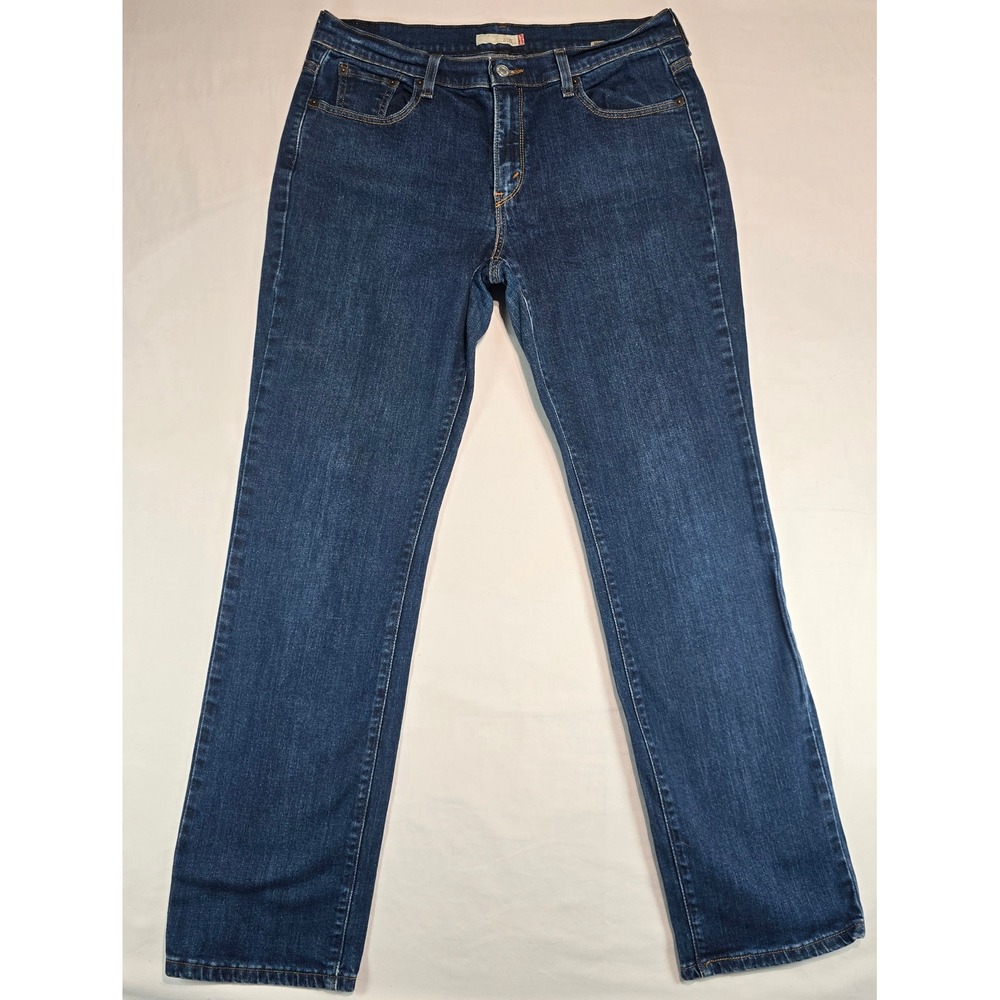 Vtg Levis 505 Straight Leg Jeans Womens 12 Medium Dark Wash Denim Blue 186051107